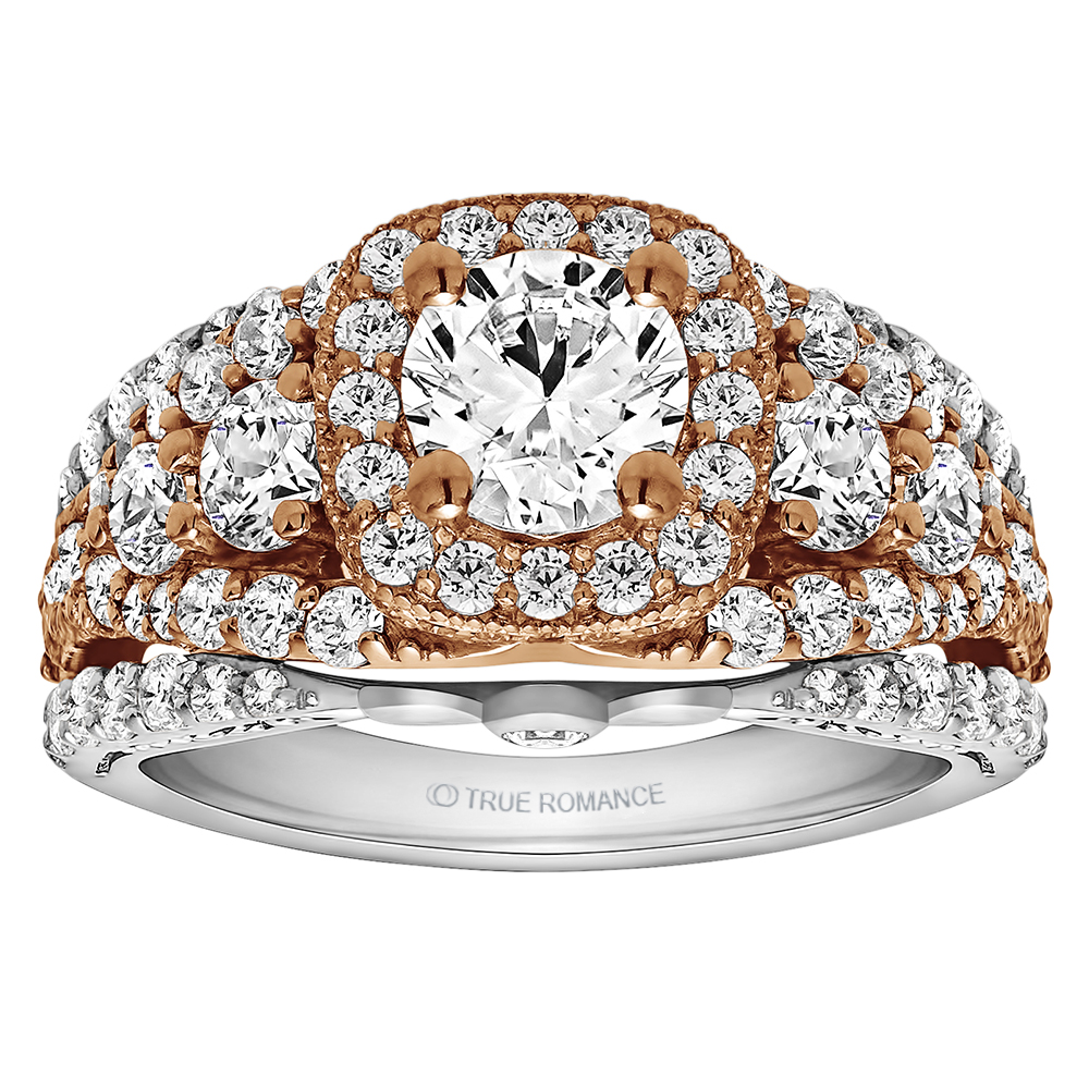 Cushion Cut Halo Diamond Vintage Engagement Ring